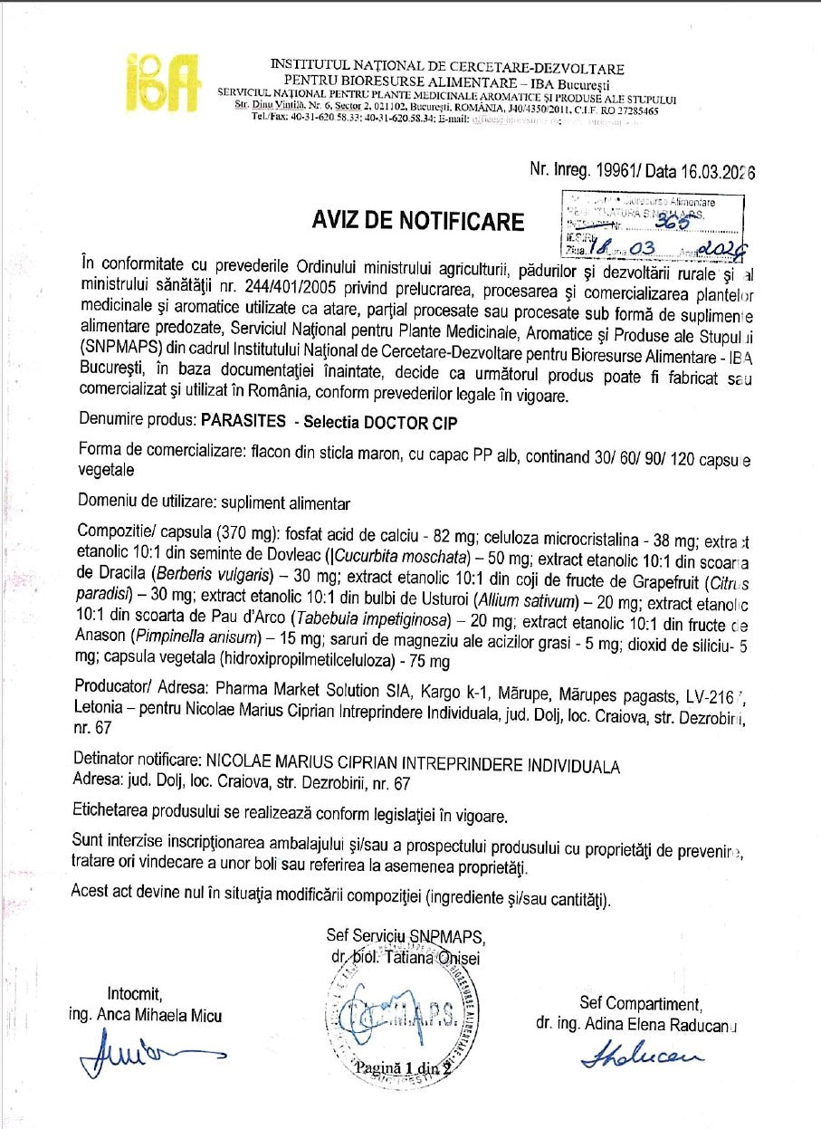 Parasites Selectia Doctor Cip
