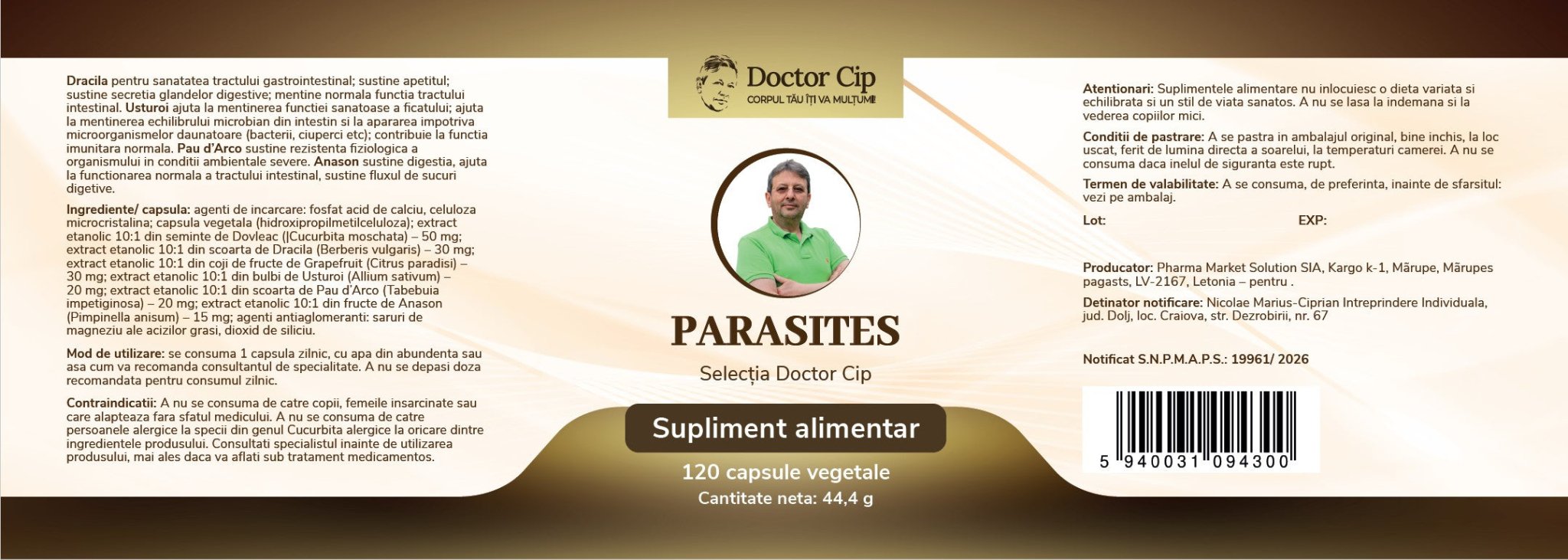 Parasites Selectia Doctor Cip - Doctor Cip - Corpul tău îți va mulțumi!