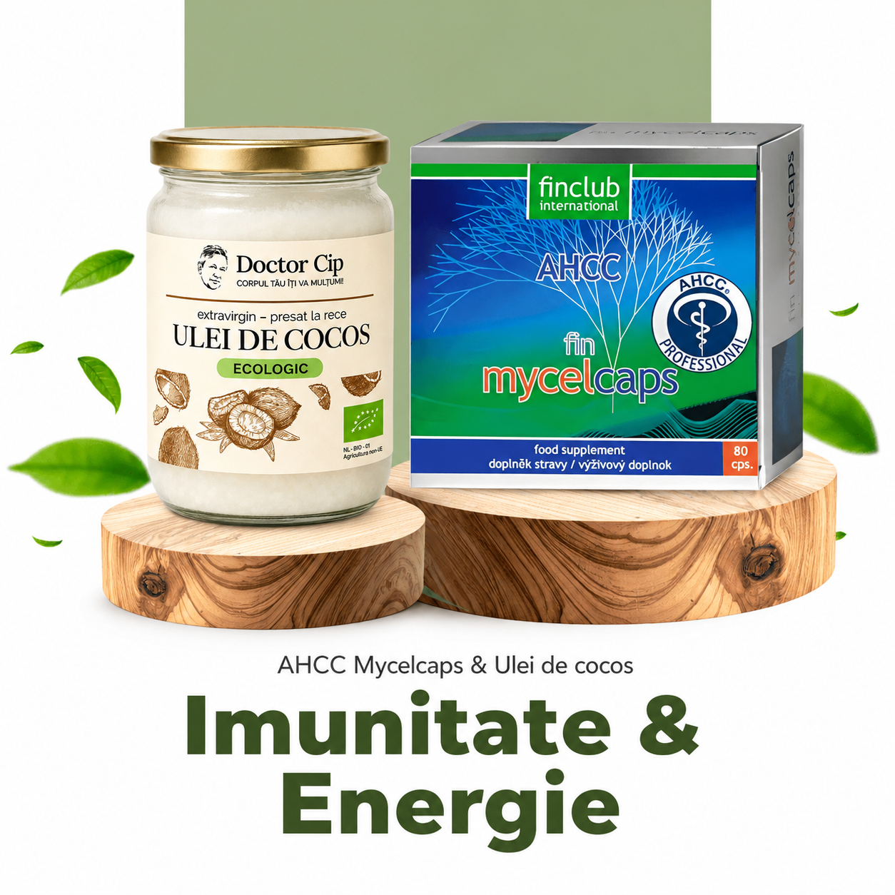 Imunitate & Energie - AHCC Mycelcaps + Ulei de cocos