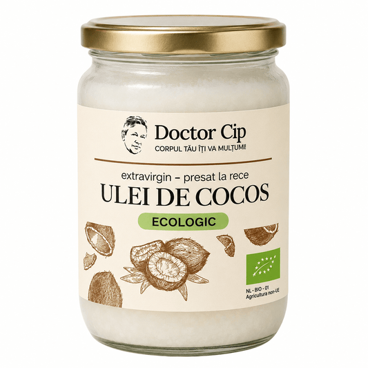 Ulei de cocos presat la rece bio 500 ml - Selecția Doctor Cip - Doctor Cip - Corpul tău îți va mulțumi!